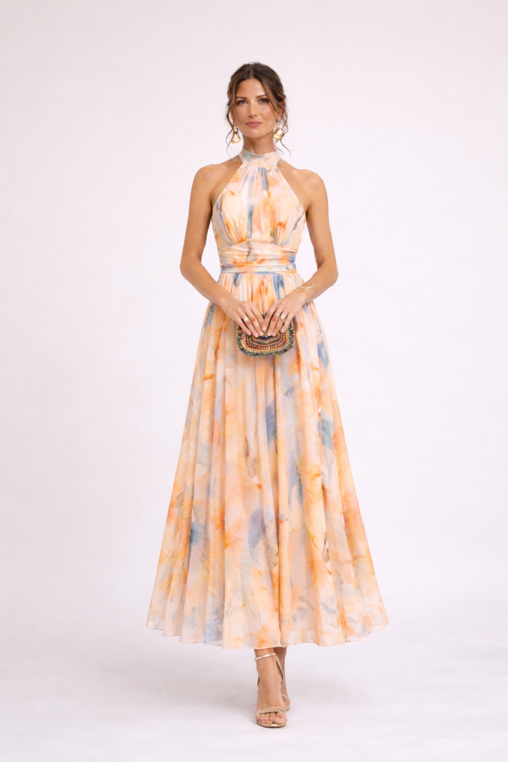 CAMILLE - Halterneck-vesiväri Mekko