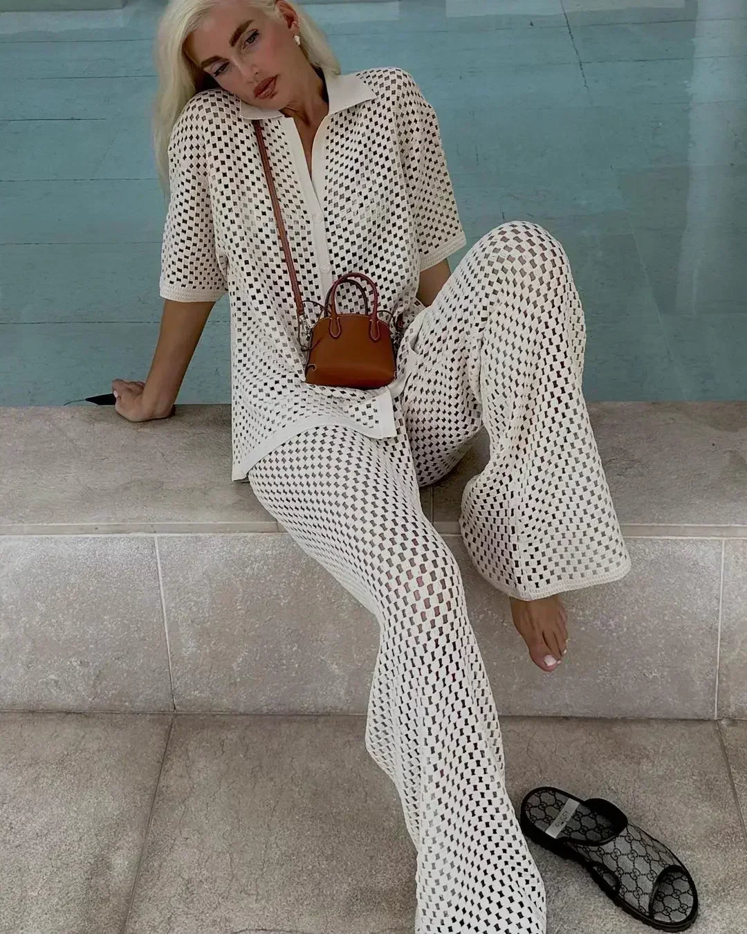 Zenaida™ | Virkattu Kimono ja Housut